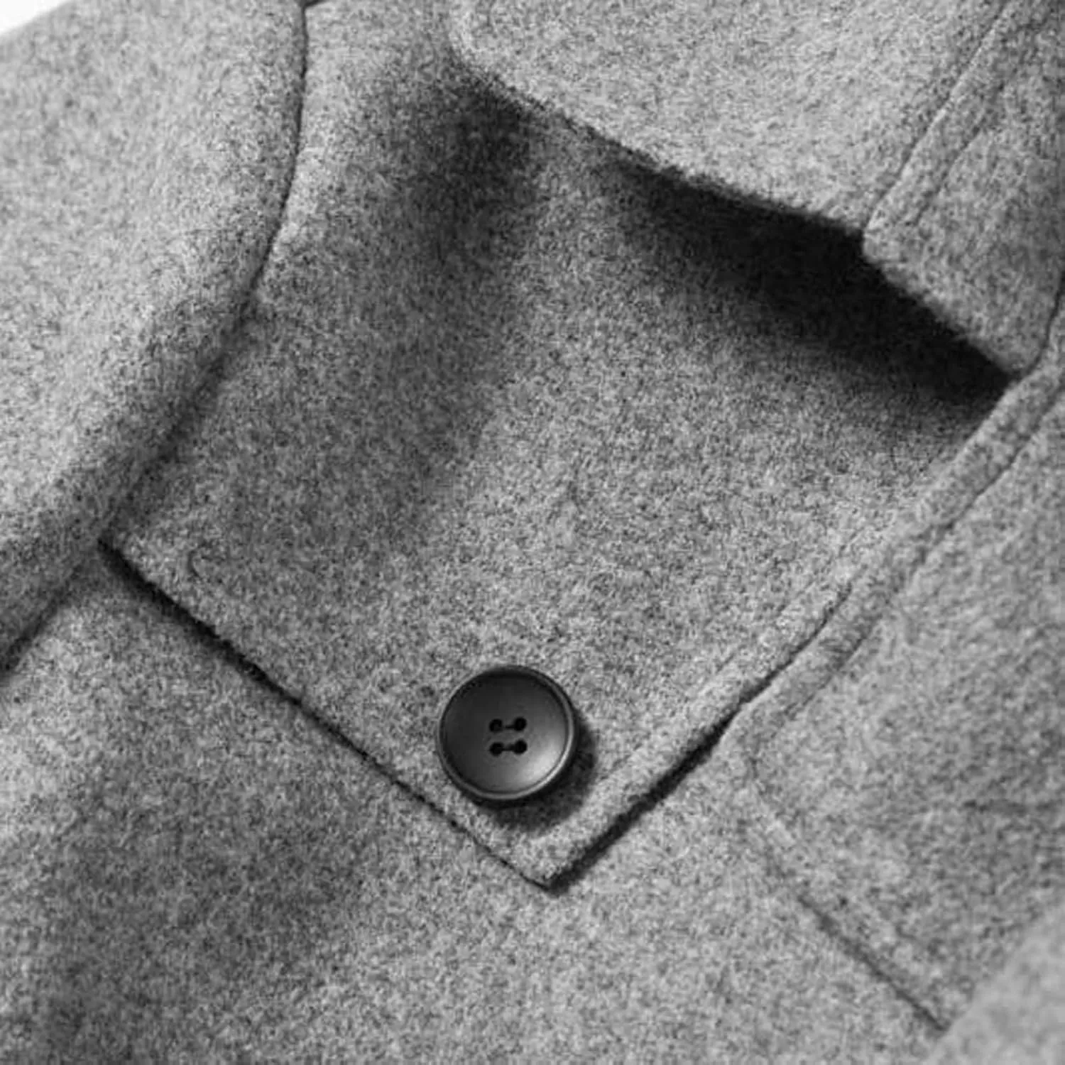 Men Mid Length Trench Coat Double Breasted Trench Coat Big and Tall Wool Coat Lapel Cardigan Jacket with Belt
