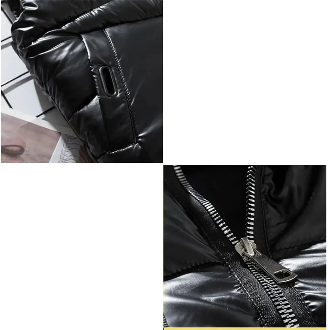 Men Removable Hooded Vest Thicken Warm Cotton-Padded Vest Solid Color Big Pockets Waistcoat