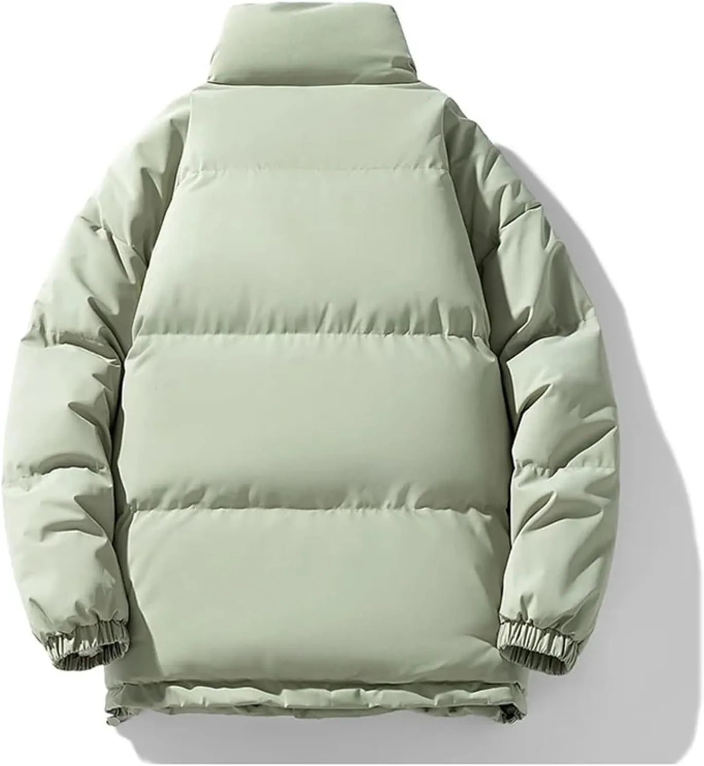 Men Stand Colar Solid Color Cotton-Padded Thick Warm Casual Long Sleeve Parka Coat