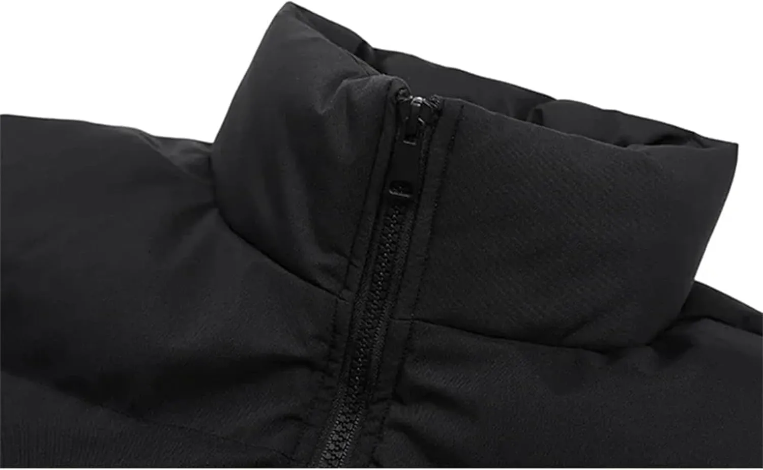 Men Stand Collar Solid Zipper Cotton-Padded Thickened Warm Outdoor Casual Parka Coat