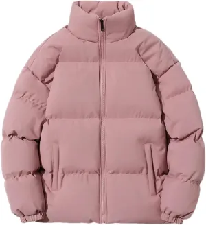 Men Stand Collar Solid Zipper Cotton-Padded Thickened Warm Outdoor Casual Parka Coat