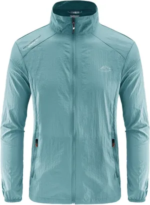 Men Sun Jacket UPF 50  Hoodie Full Zip UV Protection Long Sleeve Shirts SPF Cooling Lightweight Thin Athletic Jackets