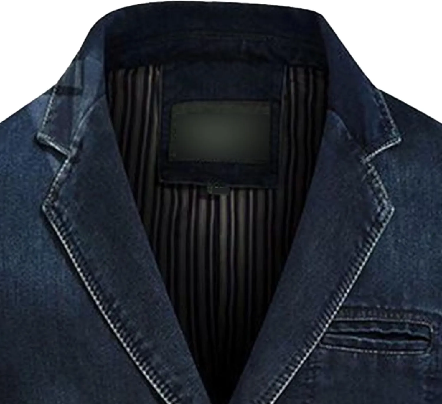 Men's 3 Buttons Denim Blazer Classic Notched Collar Jean Suit Jacket Distressed Casual Denim Jacket with Pockets