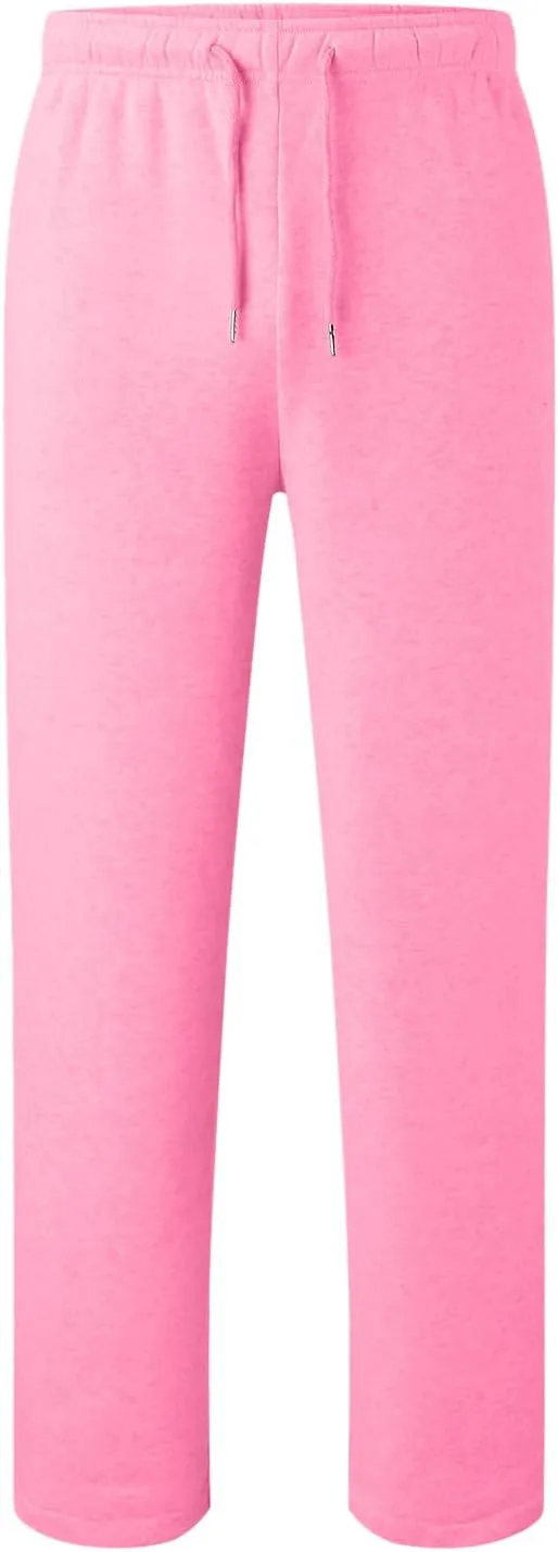 Men's Athletic Pants Rope Loose Waist Joggers Pants, Solid Color Pocket Trousers Loose Sports Workout Trousers