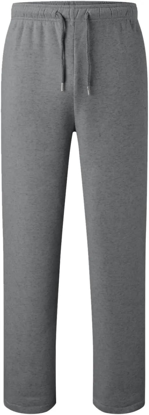 Men's Athletic Pants Rope Loose Waist Joggers Pants, Solid Color Pocket Trousers Loose Sports Workout Trousers