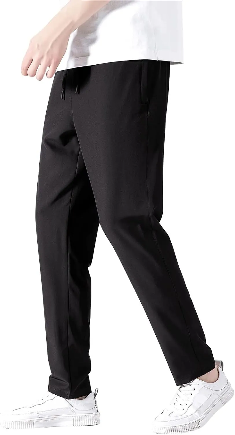Men's Athletic Pants Thin Lightweight Quick Dry Pants Loose Ice Silk Solid Sports Trousers Straight Leg Cargo Pant