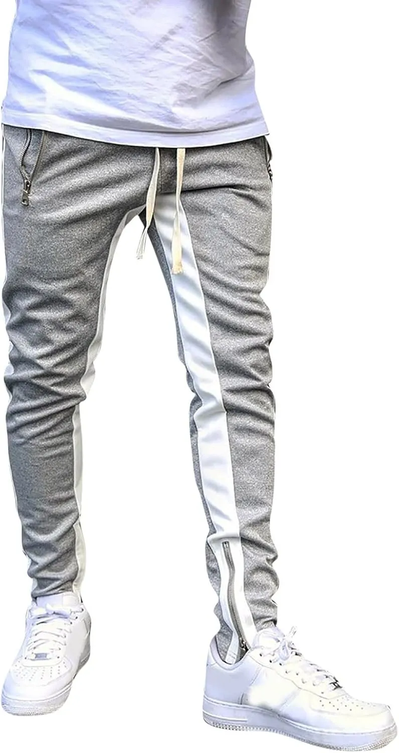 Mens Autumn Winter Cargo Joggers Stretch Pants Casual Twill Cotton Elastic Drawstring Outdoor Hiking Sweatpants