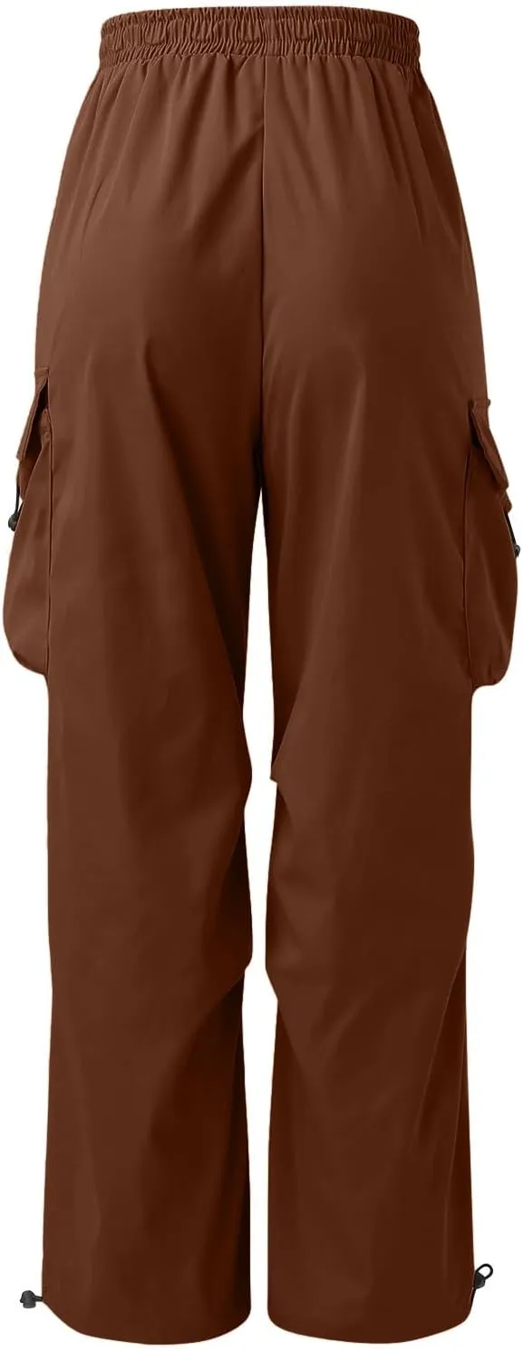 Men's Baggy Cargo Pants Trendy Casual Pants, Loose Fit Drawstring Rope Cargo Joggers with Pockets Streetwear