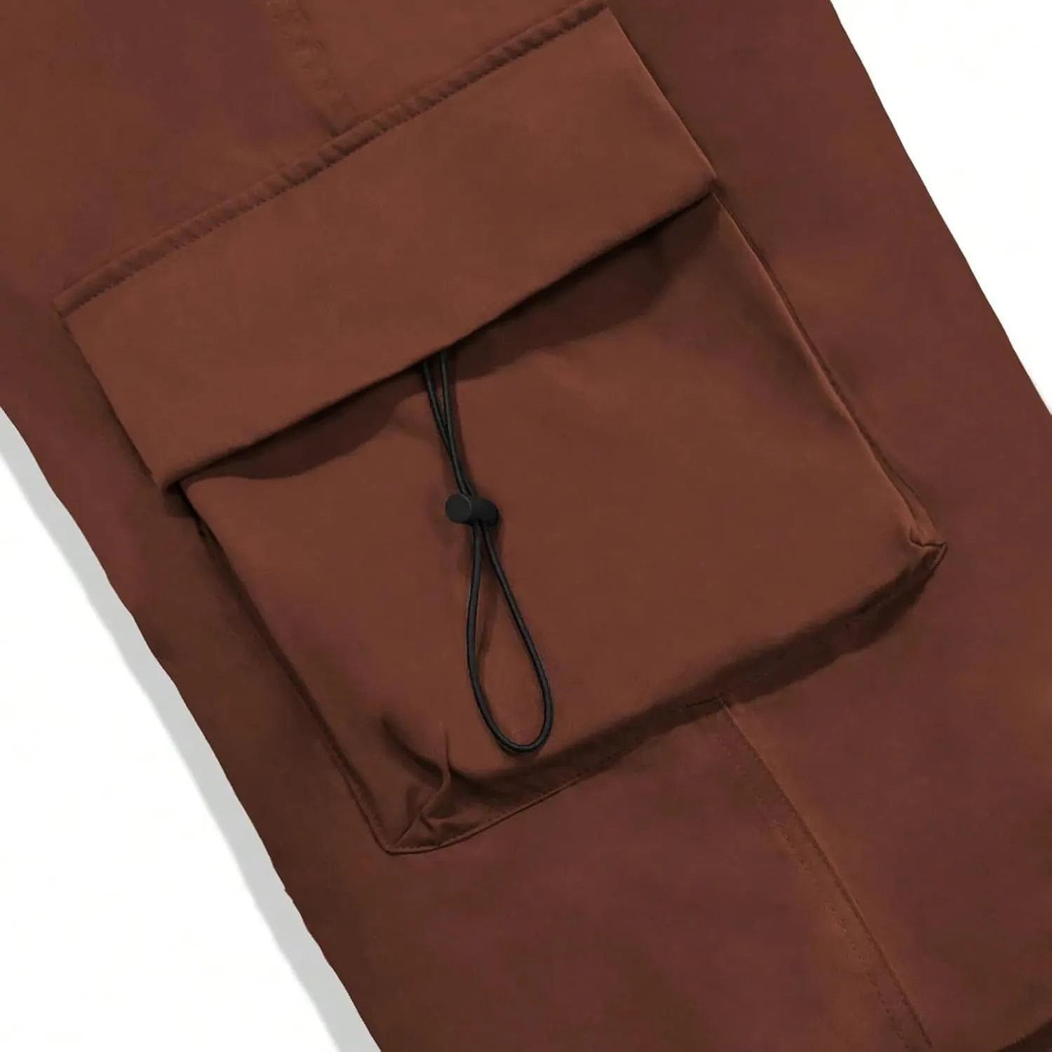 Men's Baggy Cargo Pants Trendy Casual Pants, Loose Fit Drawstring Rope Cargo Joggers with Pockets Streetwear