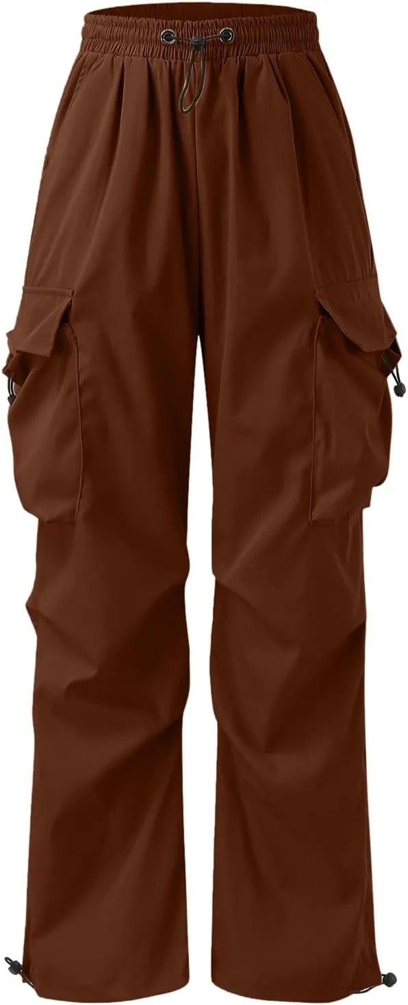 Men's Baggy Cargo Pants Trendy Casual Pants, Loose Fit Drawstring Rope Cargo Joggers with Pockets Streetwear