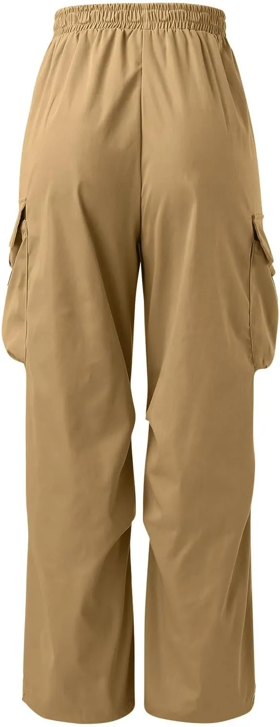 Men's Baggy Cargo Pants Trendy Casual Parachute Pant Loose Fit Harem Joggers with Pockets for Streetwear