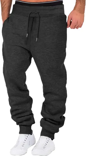 Men's Baggy Sweatpants Drawstring Waist Tapered Leg Joggers Lightweight Workout Lounge Pants with Pockets S-4XL