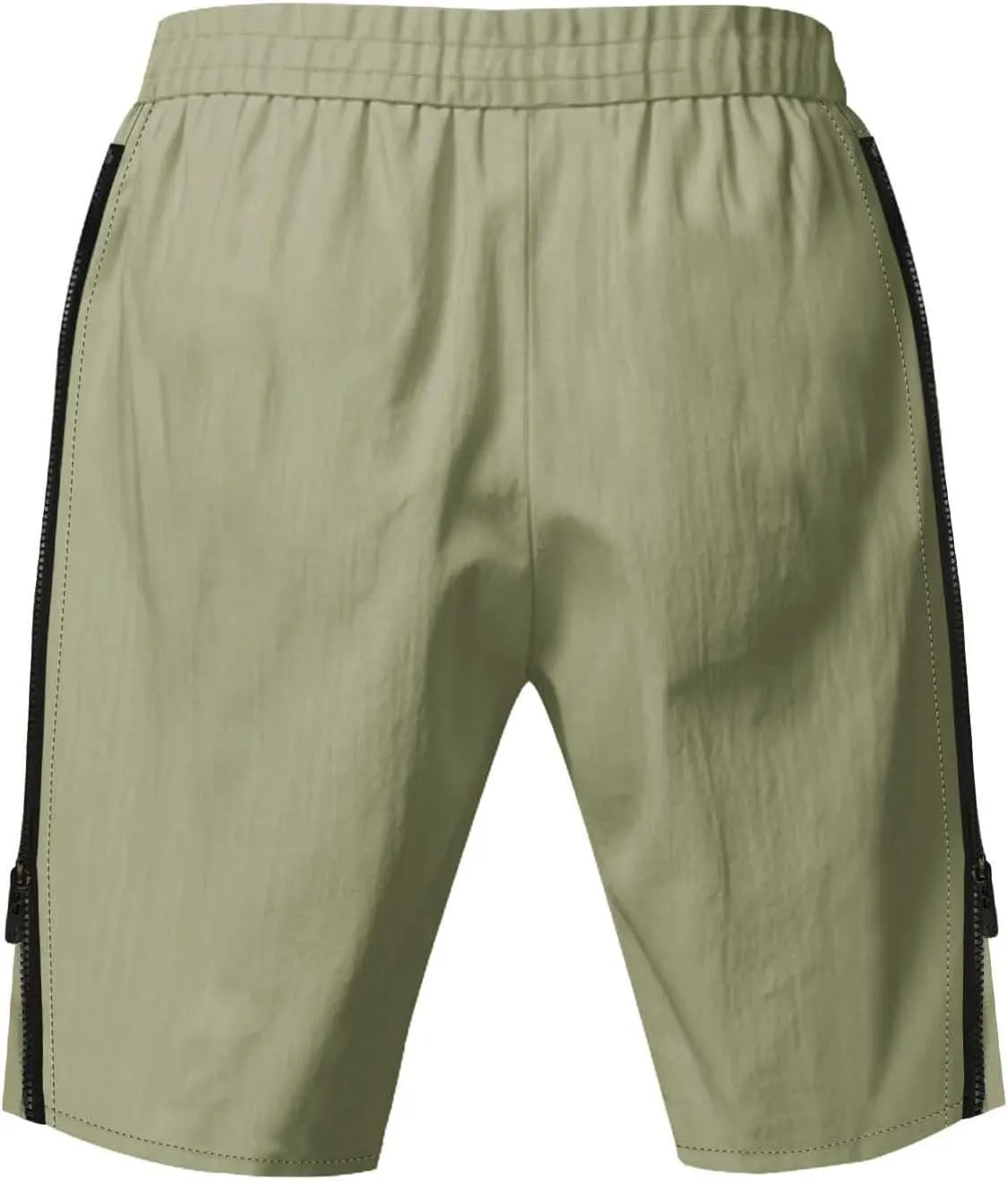 Men's Baggy Swim Trunks Side Zipper Silt Leg Breathable Elastic Waist Board Shorts Lightweight Loose-Fit Beach Short