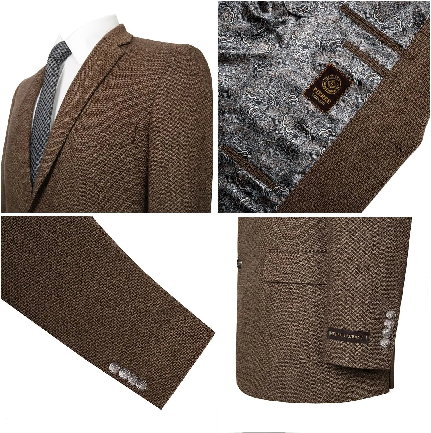 Men's Blazer Sport Coat Classic Fit Wool Blend 2 Button Business Suits Jacket