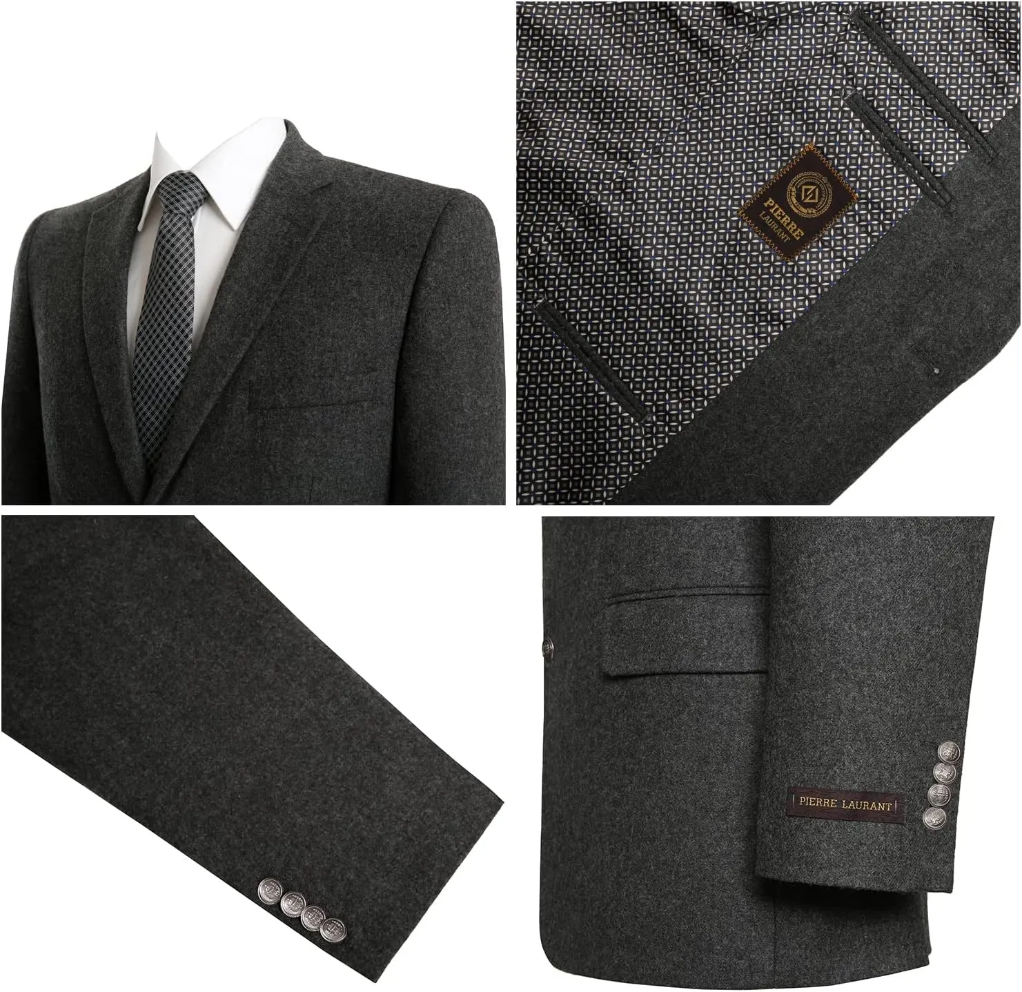 Men's Blazer Sport Coat Classic Fit Wool Blend 2 Button Business Suits Jacket