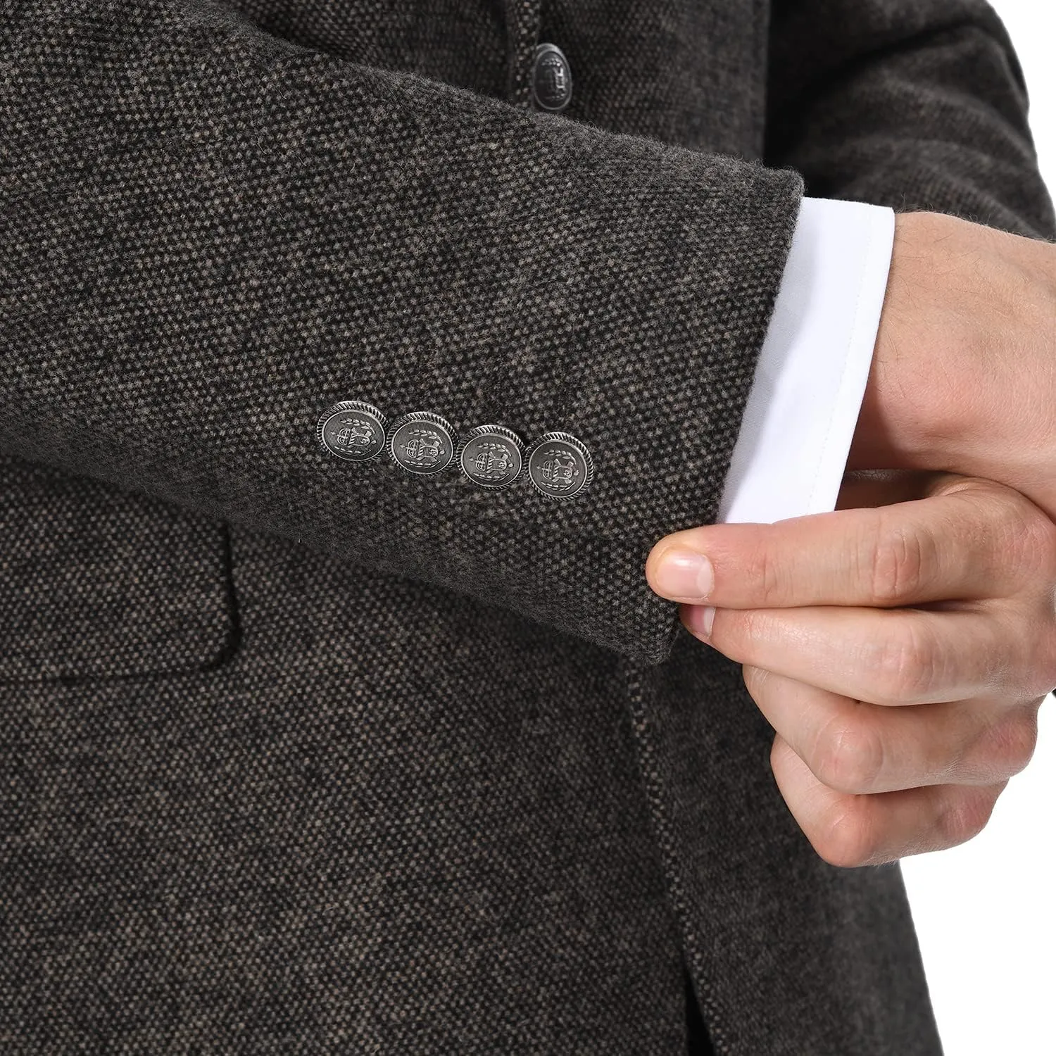 Men's Blazer Sport Coat Classic Fit Wool Blend 2 Button Business Suits Jacket