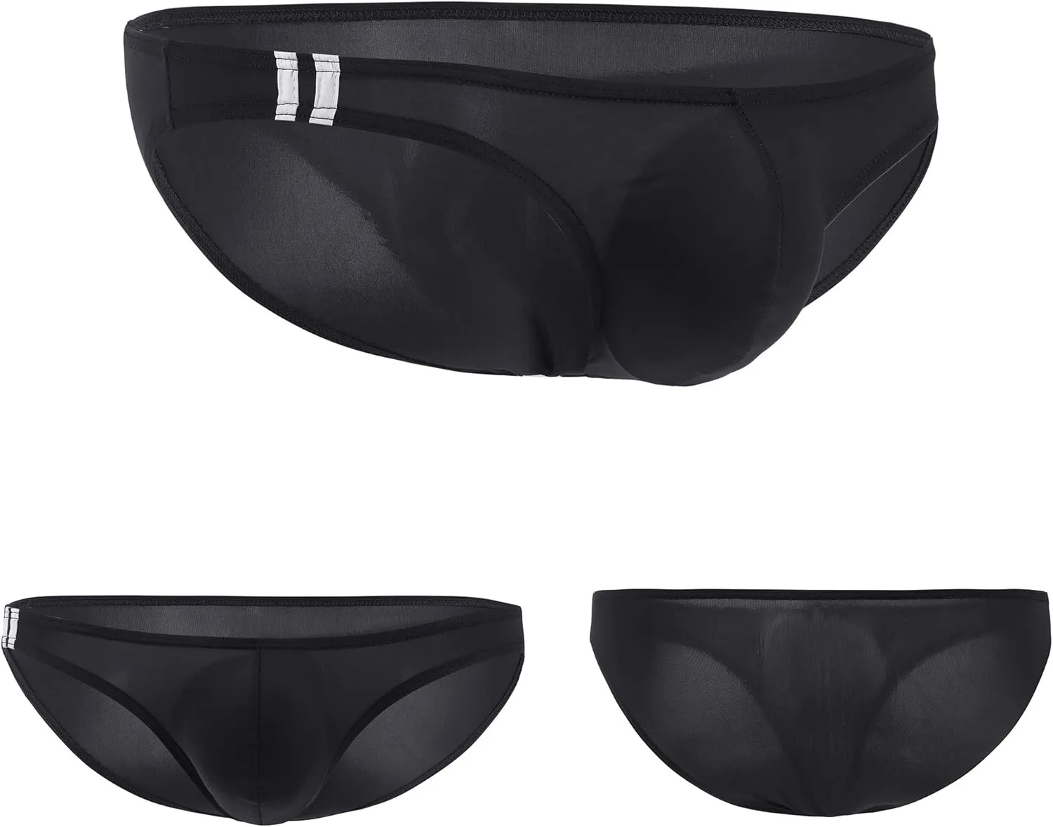 Men's Bulge Pouch Ice Silk Bikinis Low Rise Briefs Underwear
