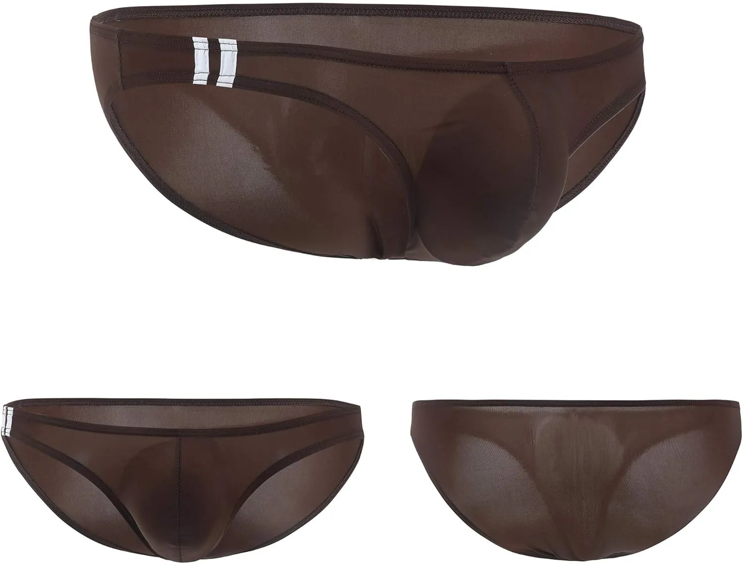 Men's Bulge Pouch Ice Silk Bikinis Low Rise Briefs Underwear