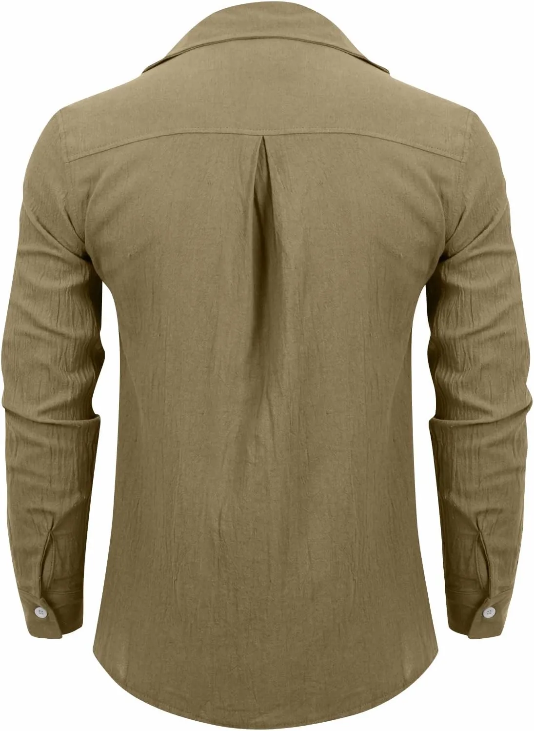 Men's Button Down Long Sleeve Shirts Solid Casual Collar Shirts Dress with Pocket Polo Shirts, M-5XL
