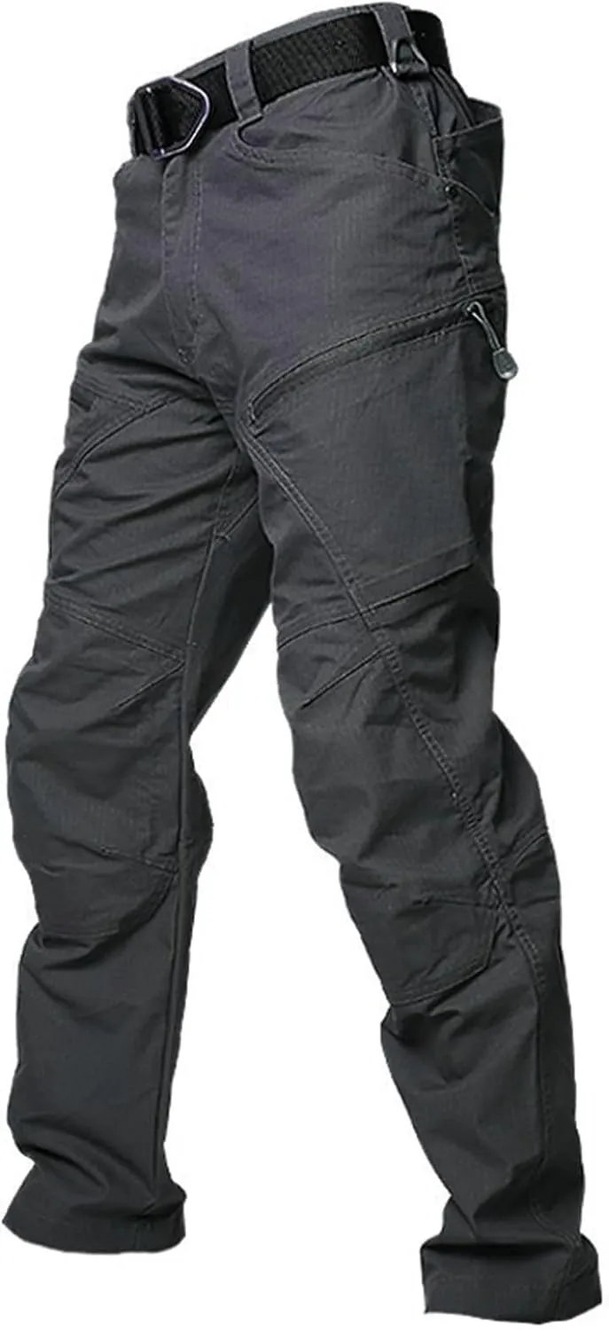 Mens Cargo Pants Ripstop Lightweight Hiking Work Pants Multi Pockets Slim Fit Flexcamo Tactical Waterproof Pants