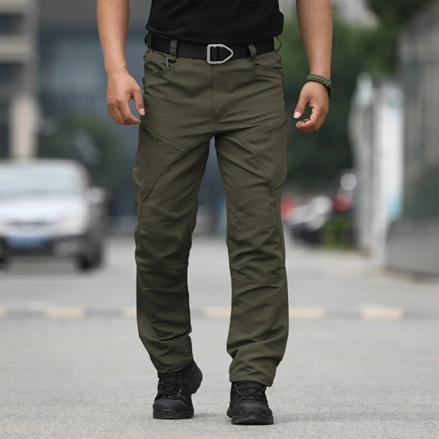 Mens Cargo Pants Ripstop Lightweight Hiking Work Pants Multi Pockets Slim Fit Flexcamo Tactical Waterproof Pants