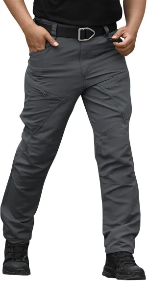 Mens Cargo Pants Ripstop Lightweight Hiking Work Pants Multi Pockets Slim Fit Flexcamo Tactical Waterproof Pants