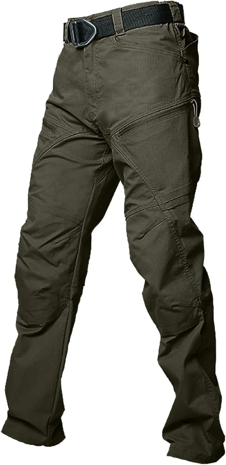 Mens Cargo Pants Ripstop Lightweight Hiking Work Pants Multi Pockets Slim Fit Flexcamo Tactical Waterproof Pants