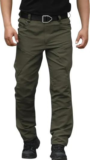 Mens Cargo Pants Ripstop Lightweight Hiking Work Pants Multi Pockets Slim Fit Flexcamo Tactical Waterproof Pants
