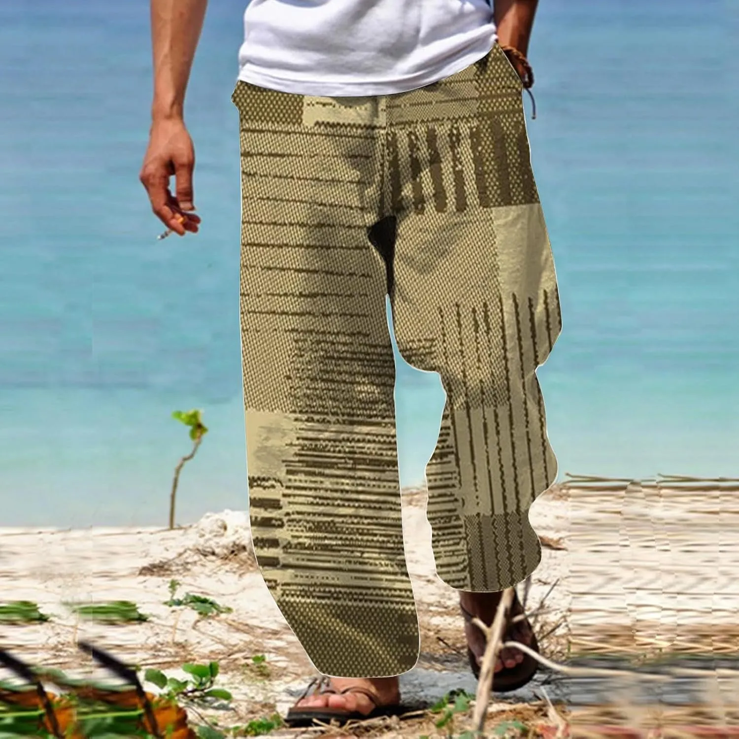 Mens Casual Harem Hippie Yoga Pants Funky Wide Leg Baggy Boho Pants Loose Fit Aladdin Jogger Drop Crotch Trousers