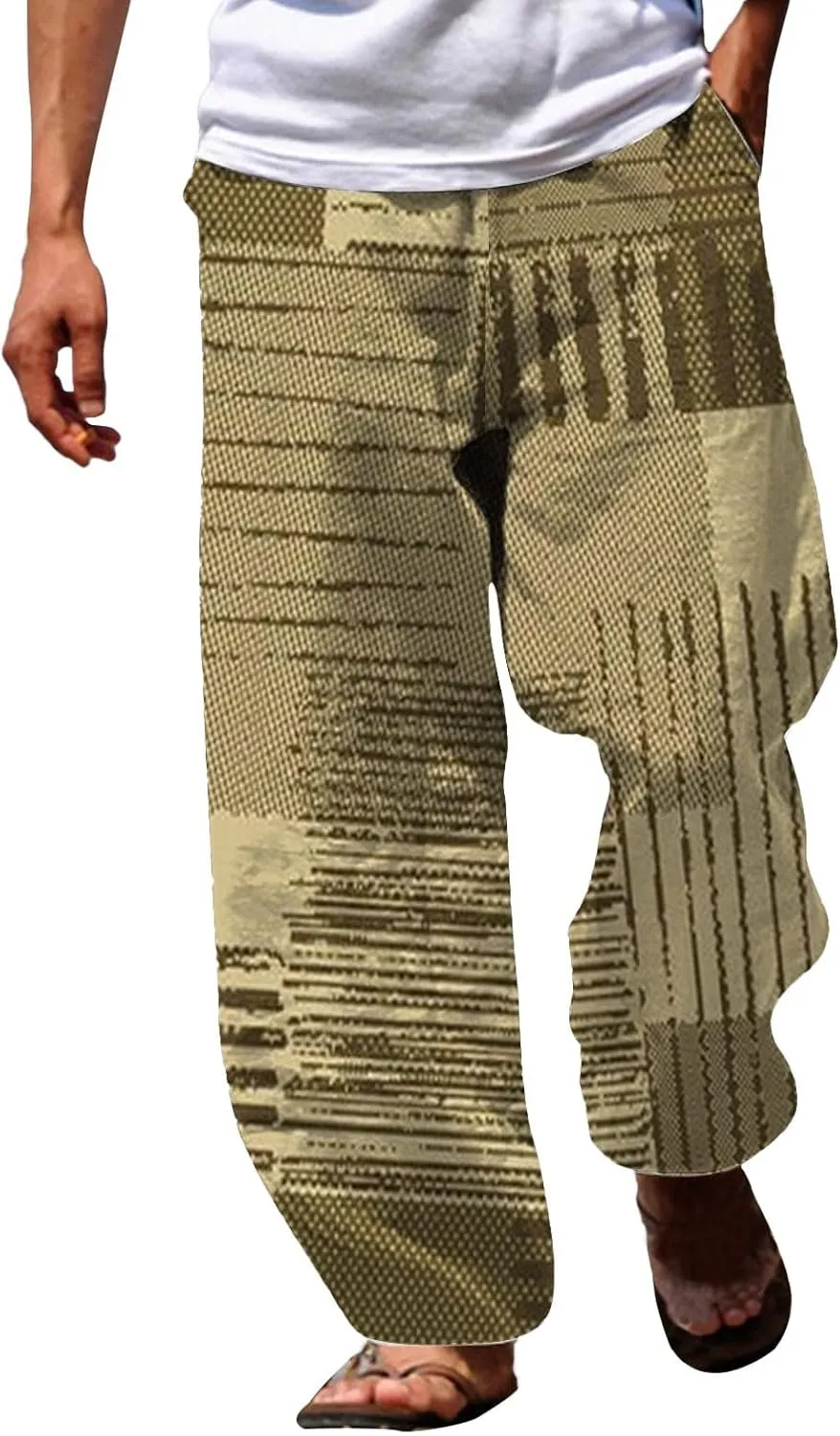 Mens Casual Harem Hippie Yoga Pants Funky Wide Leg Baggy Boho Pants Loose Fit Aladdin Jogger Drop Crotch Trousers