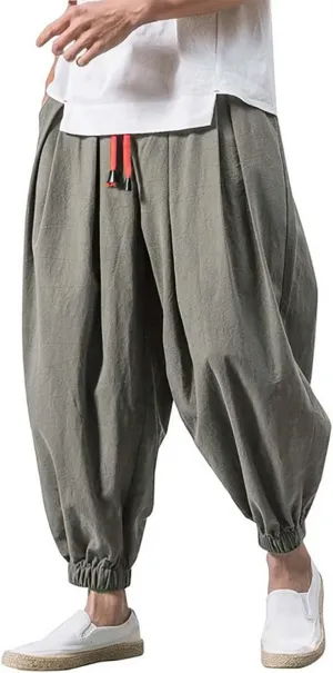 Men's Casual Pants Drawstring Waist Wide Leg Loose Pants Comfortable Summer Stylish Street Fashion Outfits
