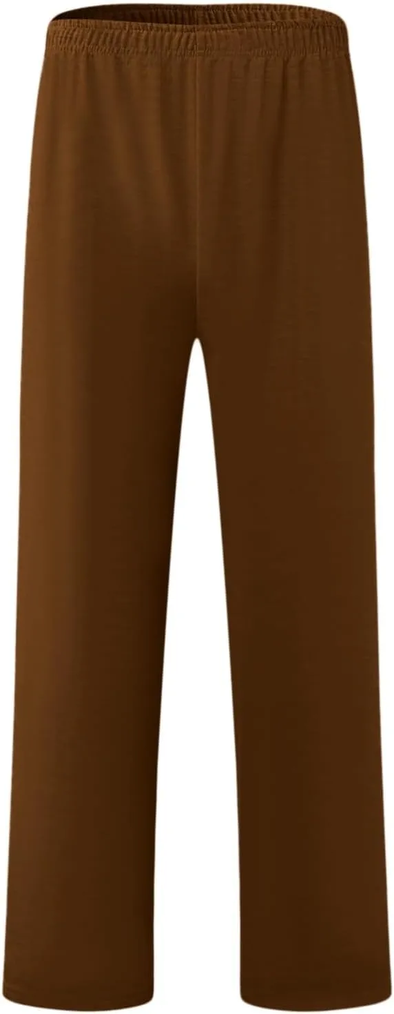 Men's Casual Pants Elastic Waist Regular Rise Sweatpants Solid Loose Leisure Summer Casual Hiking Pants