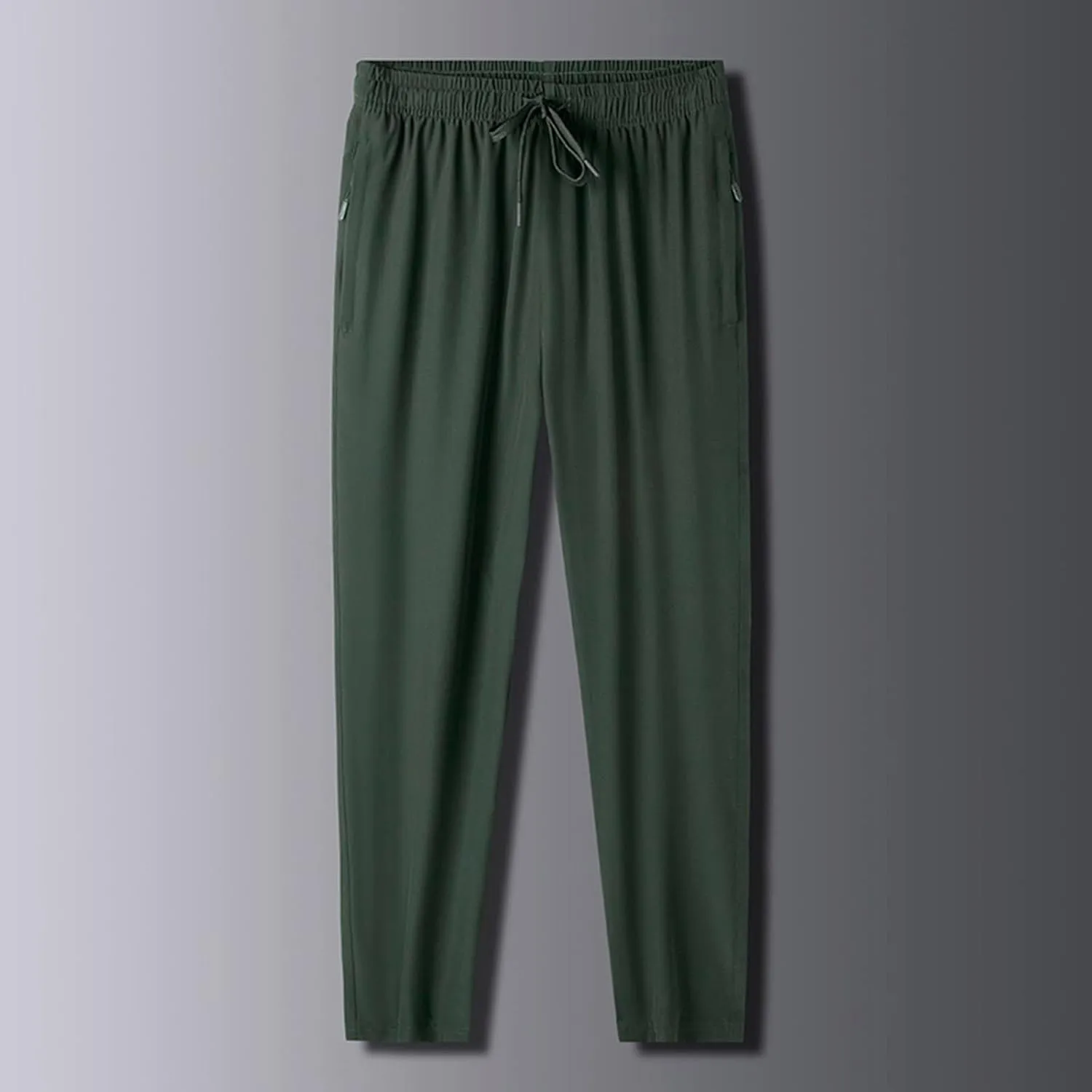 Men's Casual Pants Elastic Waist Straight-Fit Quick Dry Trousers Summer Stylish Comfy Sports Clothing