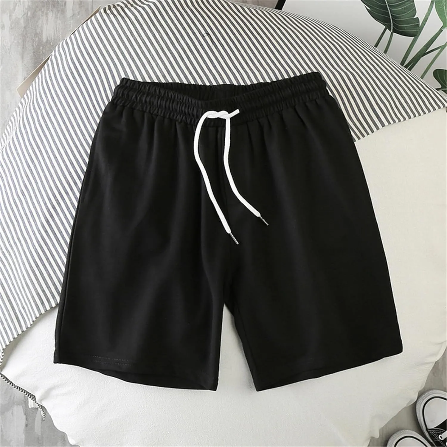 Mens Casual Shorts 7" Athletic Running Short Pants Classic Elastic Waist Drawstring Workout Sweat Jogger for Holiday