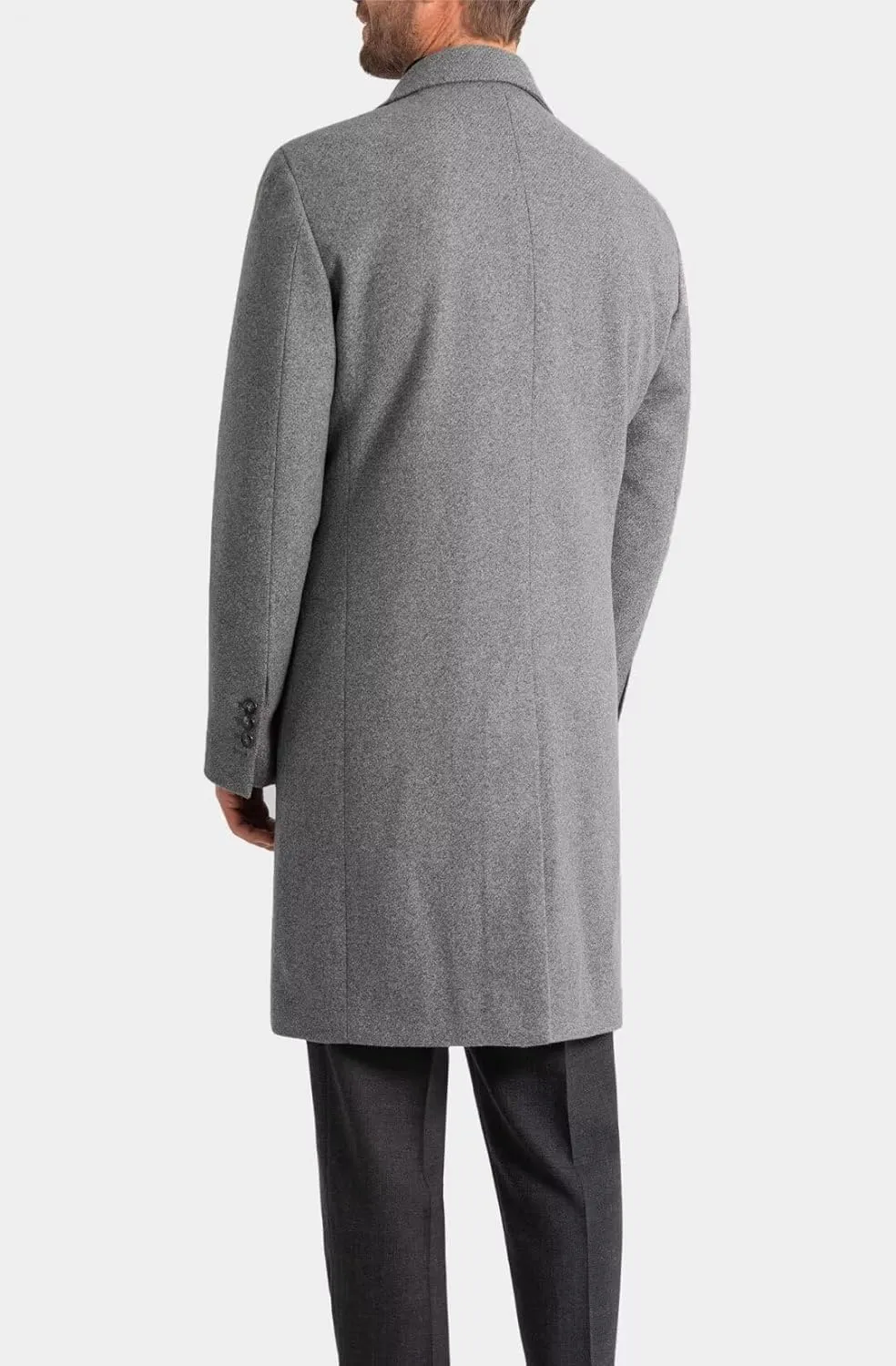 Men's Classic Coat Winter Wool Blend Long Trench Coat Notch Lapel Single Breasted Business Party Overcoat ASDF10