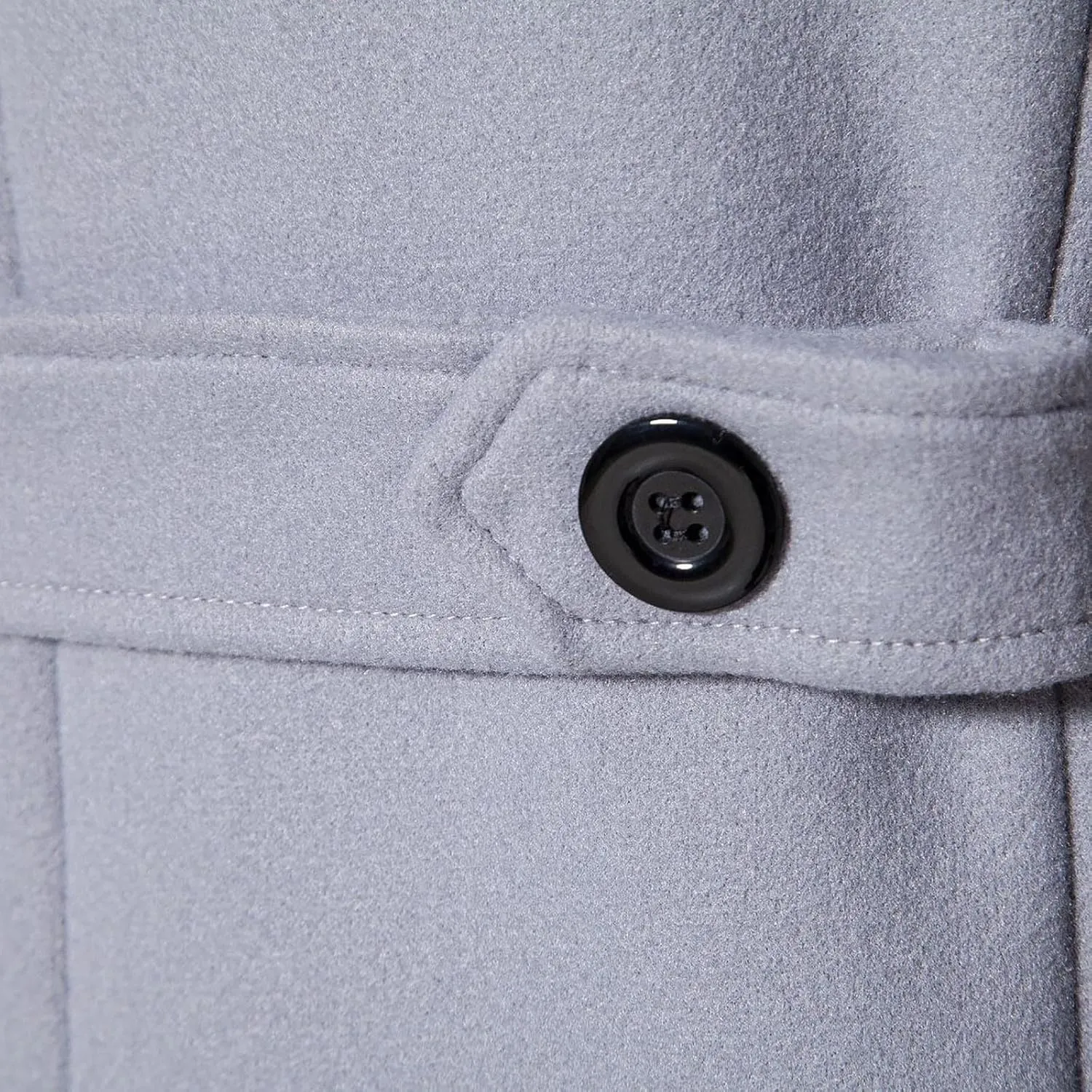 Mens Double Breasted Trench Coat Mid Long Jacket Notched Lapel Winter Chunky Warm Overcoat Business Handsome Peacoats
