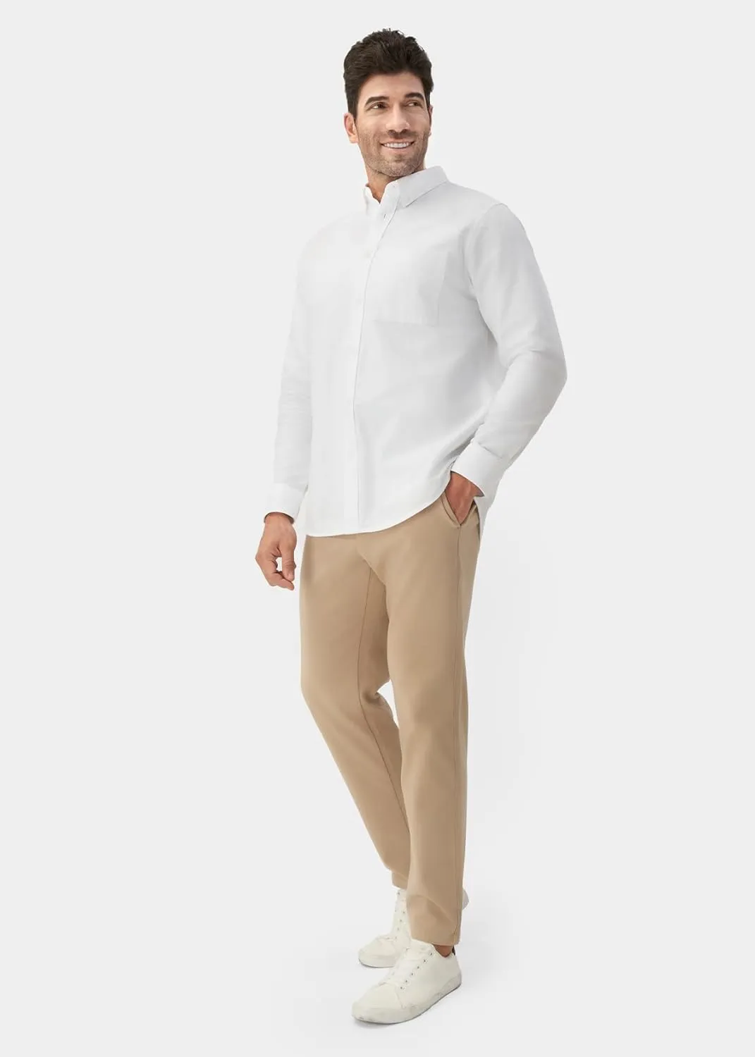 Mens Dress Shirts Casual Long Sleeve Tops Free Dressy Solid Stretch Office Blouses Shirts with Pocket