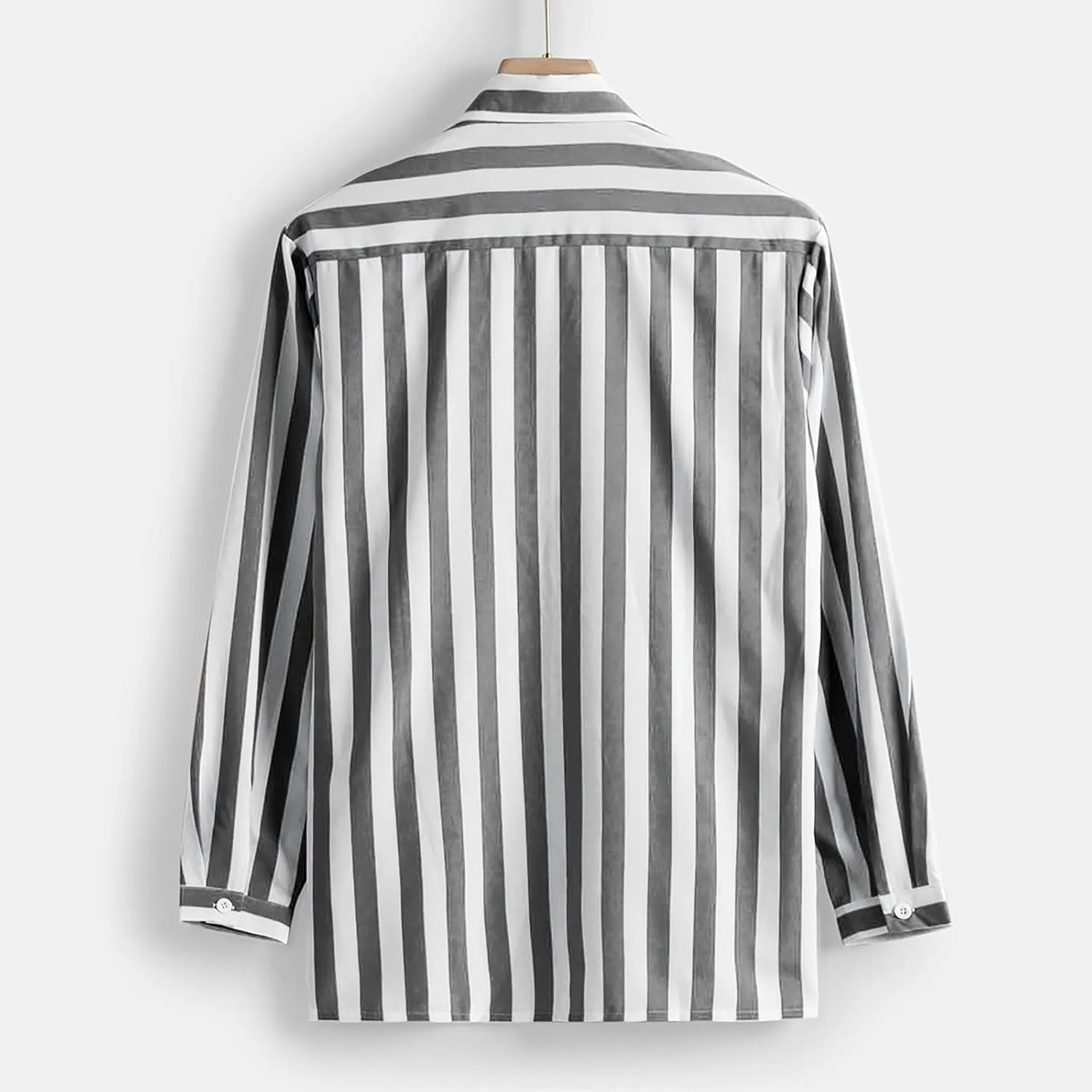 Mens Fashion Striped Shirts Beach Casual Button down Shirts Long Sleeve Dress Shirts Regular Fit Summer Fall Shirts
