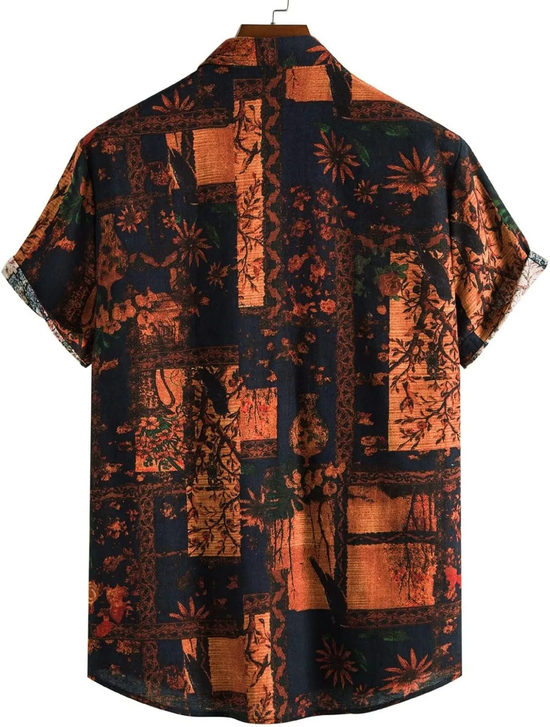 Mens Funny Hawaiian Shirts Polka Dot Print Shirt Casual Button Down Shirts with Pocket Mens Casual Dress Shirt Short