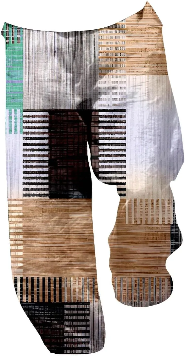 Mens Hippie Holiday Harem Pants Loose Fit Patchwork Hip Hip Boho Pants Drawstring Summer Aladdin Beach Yoga Trousers