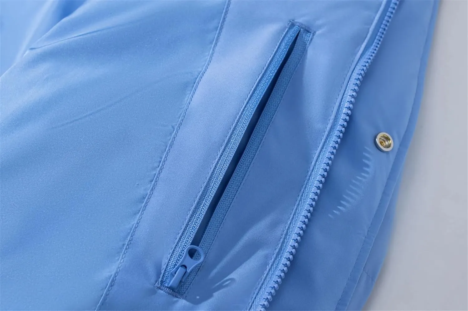 Mens Hooded Solid Color Zipper Cotton-Padded Lightweight Warm Quilted Parka Coat