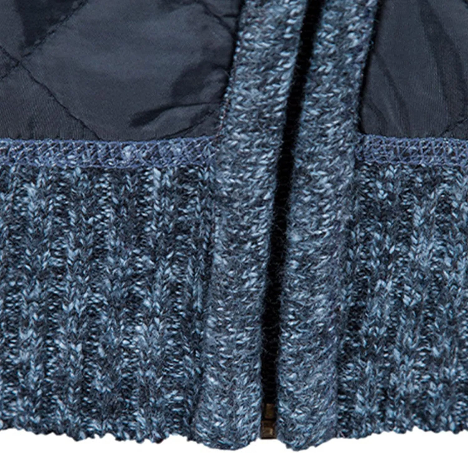 Men's Knitted Cardigan Sweater Coat Full Zip Up Stand Collar Slim Fit Cotton-Padded Jackets Warm Casual Winter Coats