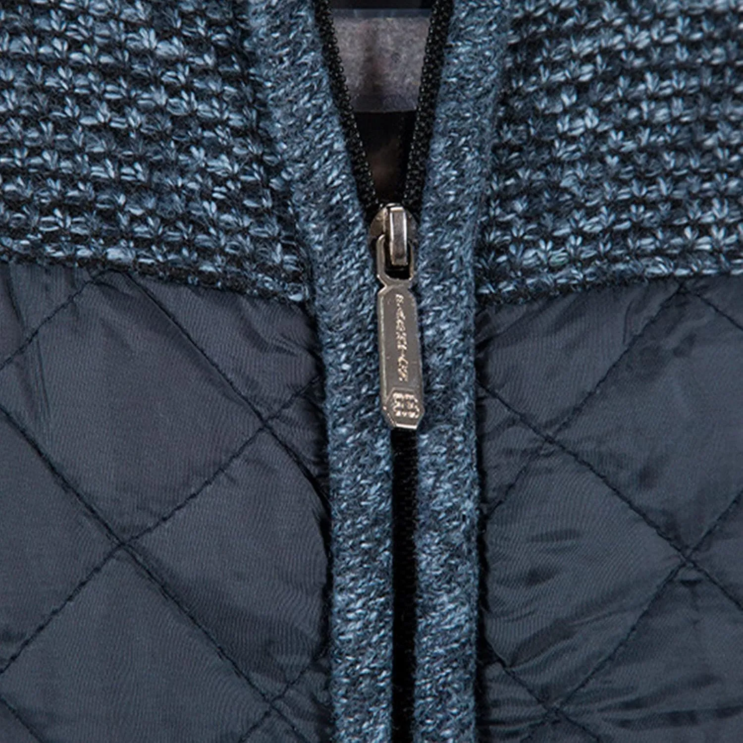 Men's Knitted Cardigan Sweater Coat Full Zip Up Stand Collar Slim Fit Cotton-Padded Jackets Warm Casual Winter Coats