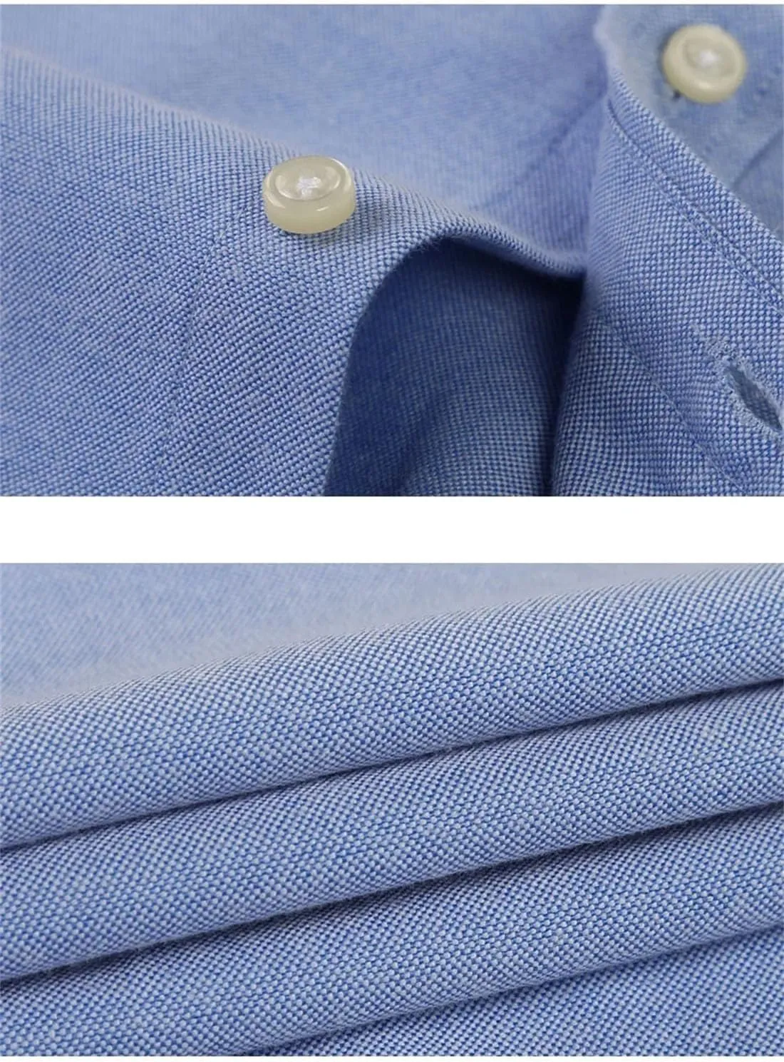 Men's Long Sleeve Oxford Striped Casual Shirt Regular Button-Down Collar Pocket Work Shirts