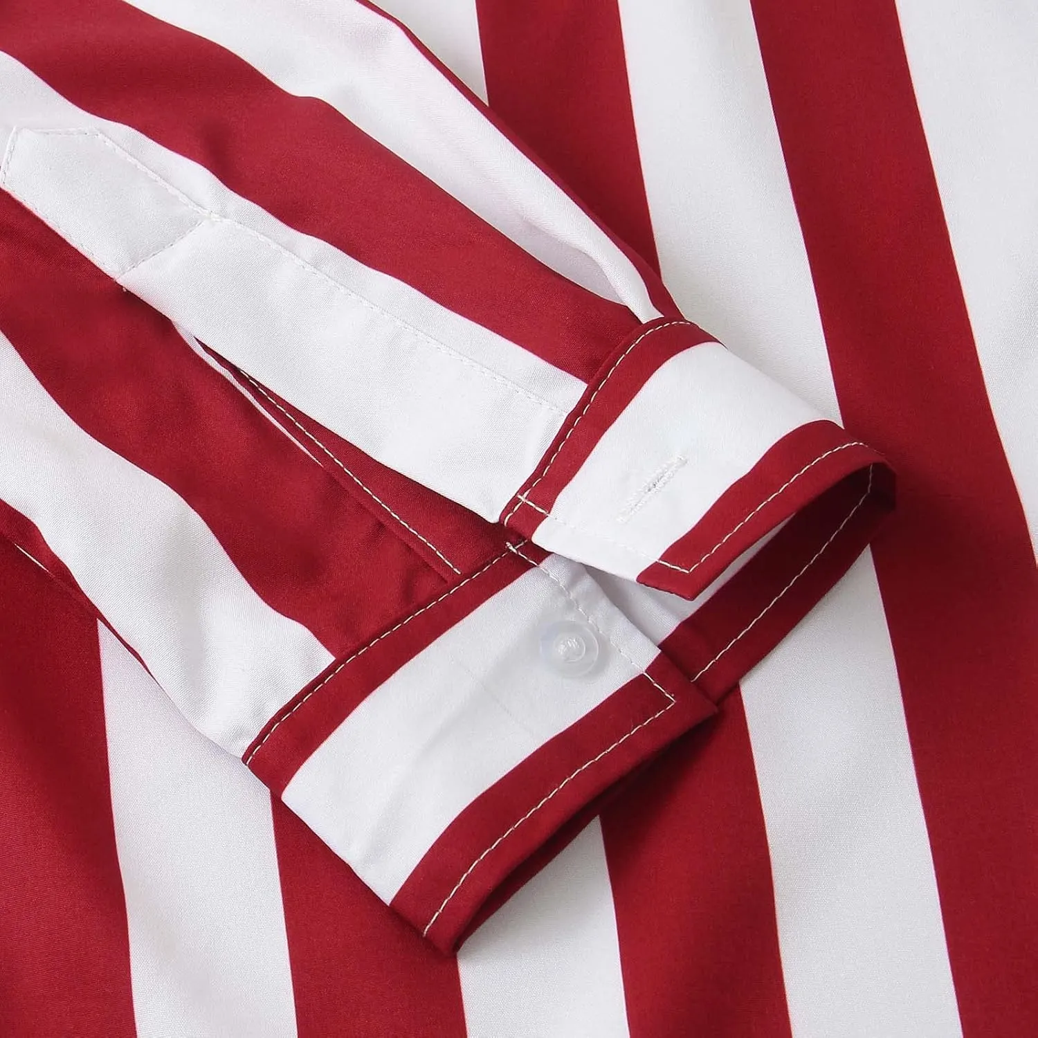 Men's Long Sleeve Shirts Stripe Button Down Pocket Lapel Quick-Dry Loose Fit Casual Classic Cool Stylish Lightweight Shirt
