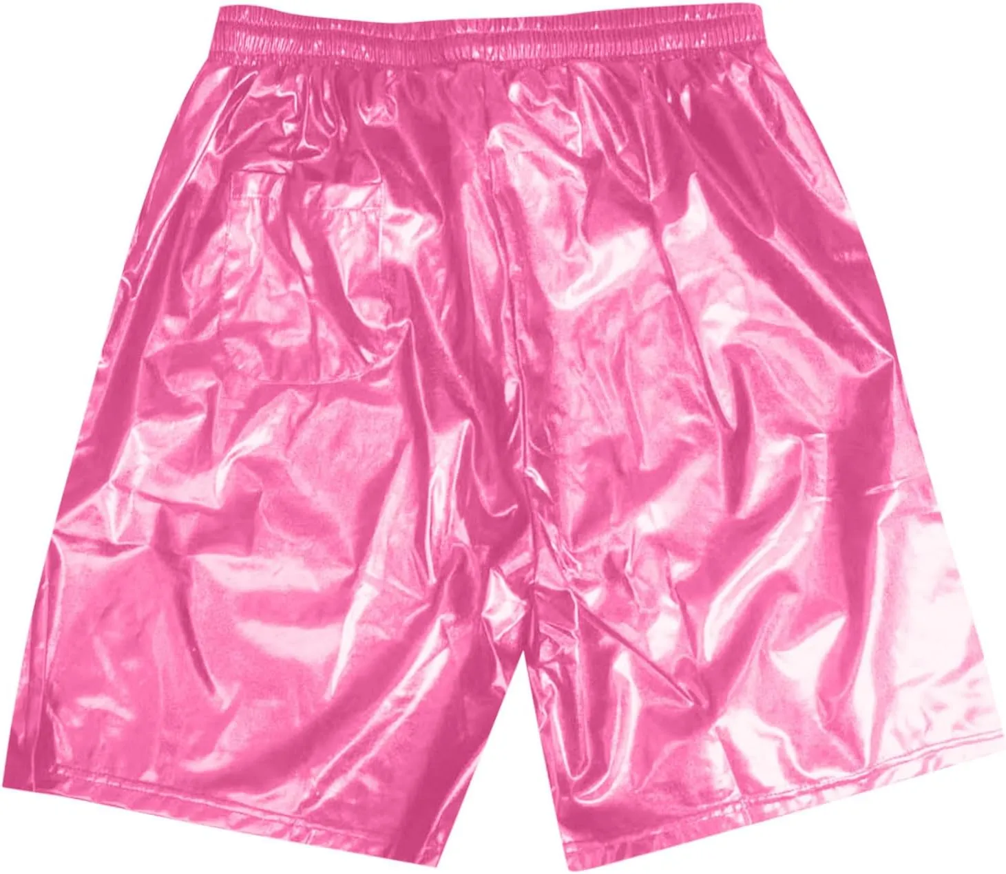 Men's Metallic Sparkly Beach Shorts Elastic Waist Shiny Drawstring Board Shorts Baggy Lightweight Comfy Swim Trunks