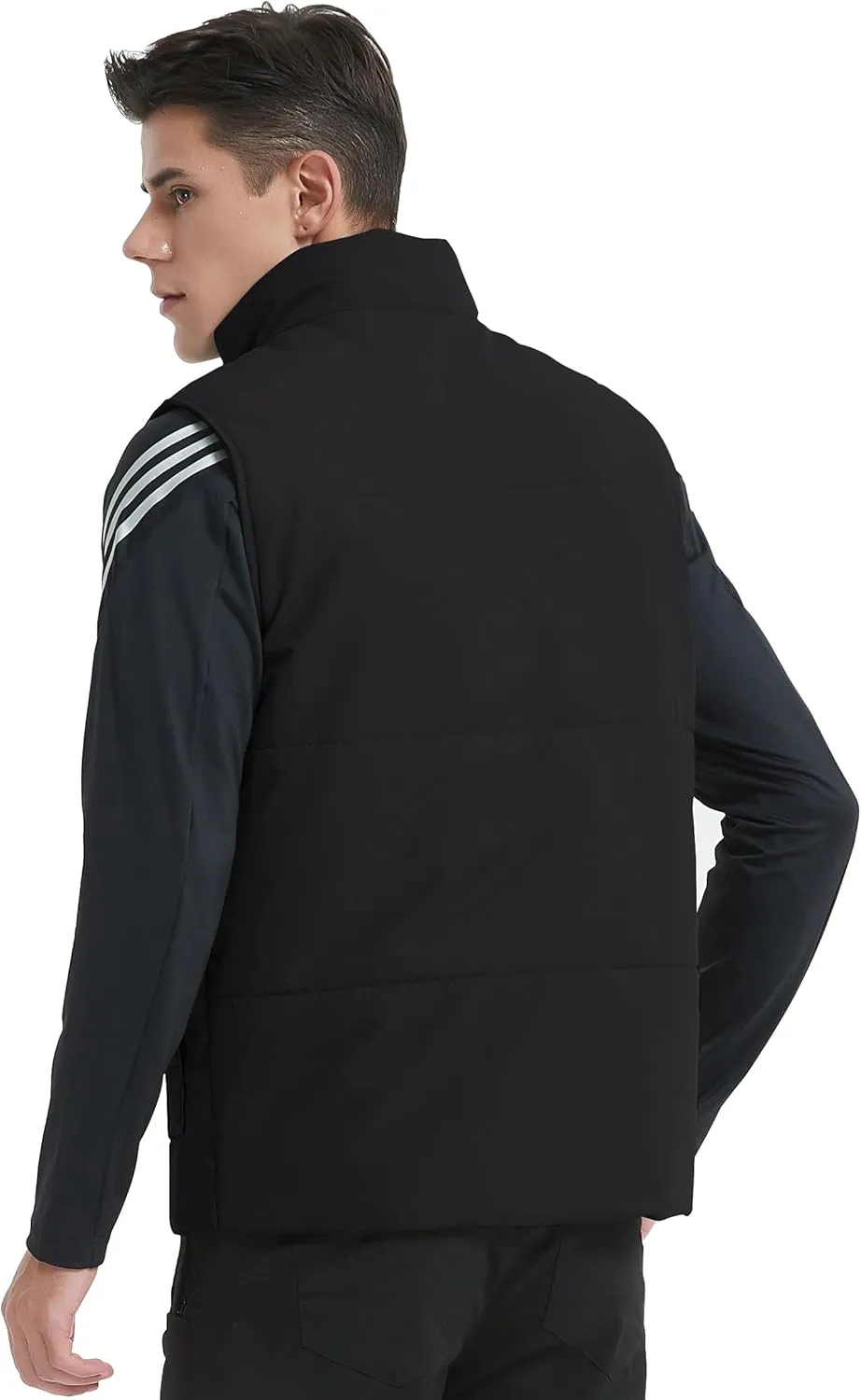 Men's Padded Puffer Vest Outdoor Water-Resistant Winter Vest for Men With 11 Cargo Pockets