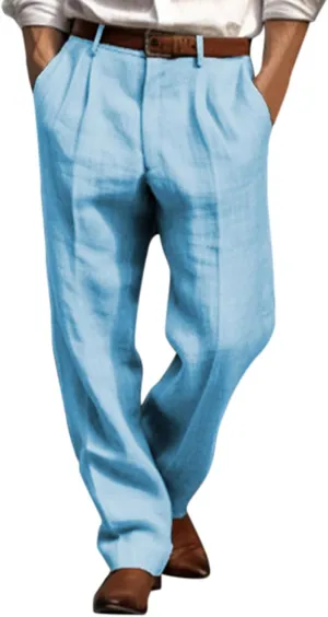 Mens Pants Casual Cotton Linen Pants for Men Summer Elastic Waist Drawstring Yoga Beach Pants Loose Fit Running Trousers Black Chino Pants