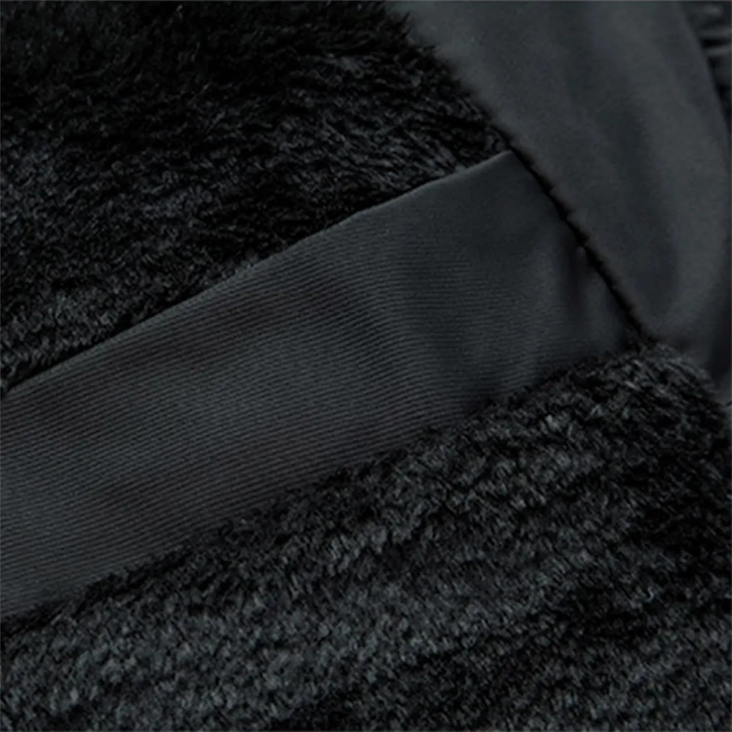 Men's Plush Hooded Stand Collar Cotton-Padded Thickening Warm Zipper Zipper Casual Parka Coat