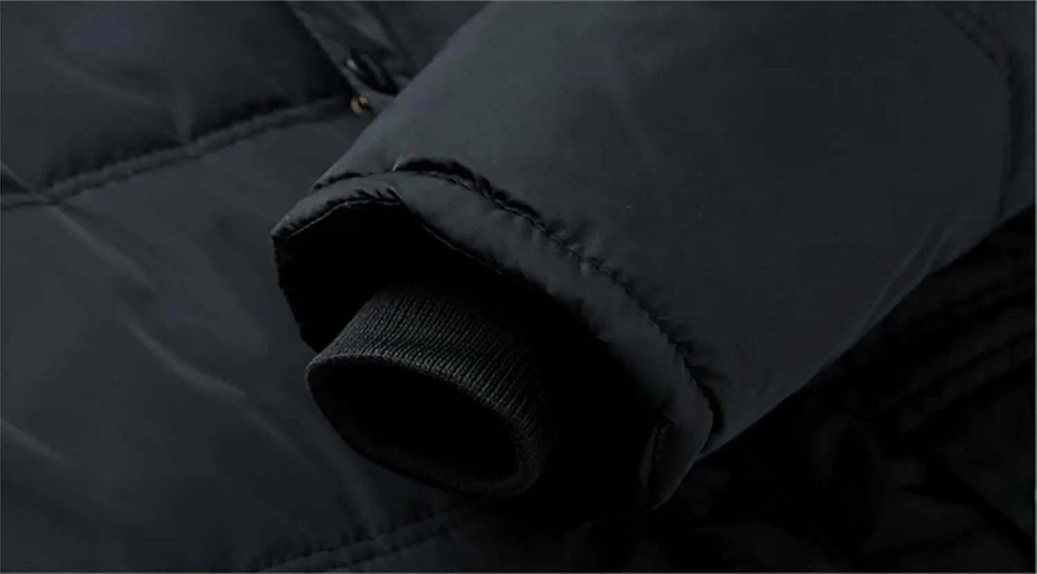 Men's Plush Hooded Stand Collar Cotton-Padded Thickening Warm Zipper Zipper Casual Parka Coat